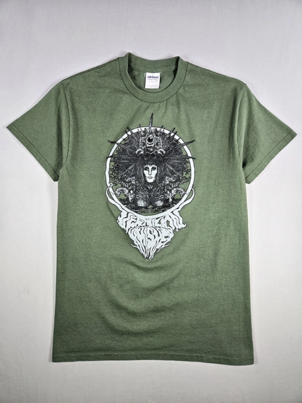 Job For A Cowboy Band Tee Green Deathcore Metal Glidan Heavy Cotton Shirt Small